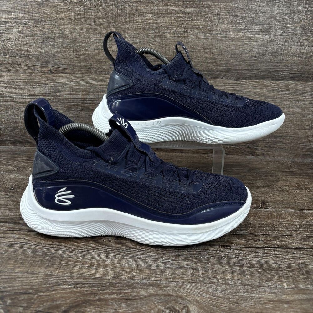 Under Armour Curry 8 Flow Shoes Men's 7.5 Blue Mesh Basketball Mid Top